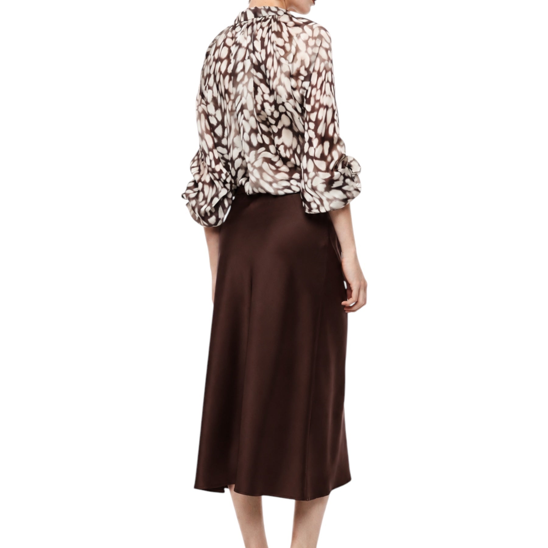 Gonna midi a vita alta con linea svasata donna bordeaux imperial - gonne