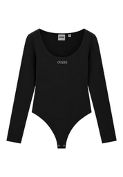 Body con logo a borchie donna nero guess