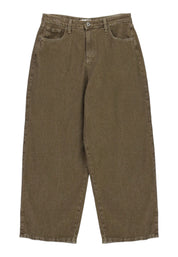 Jeans tapered cropped con piega Donna Verde PLEASE