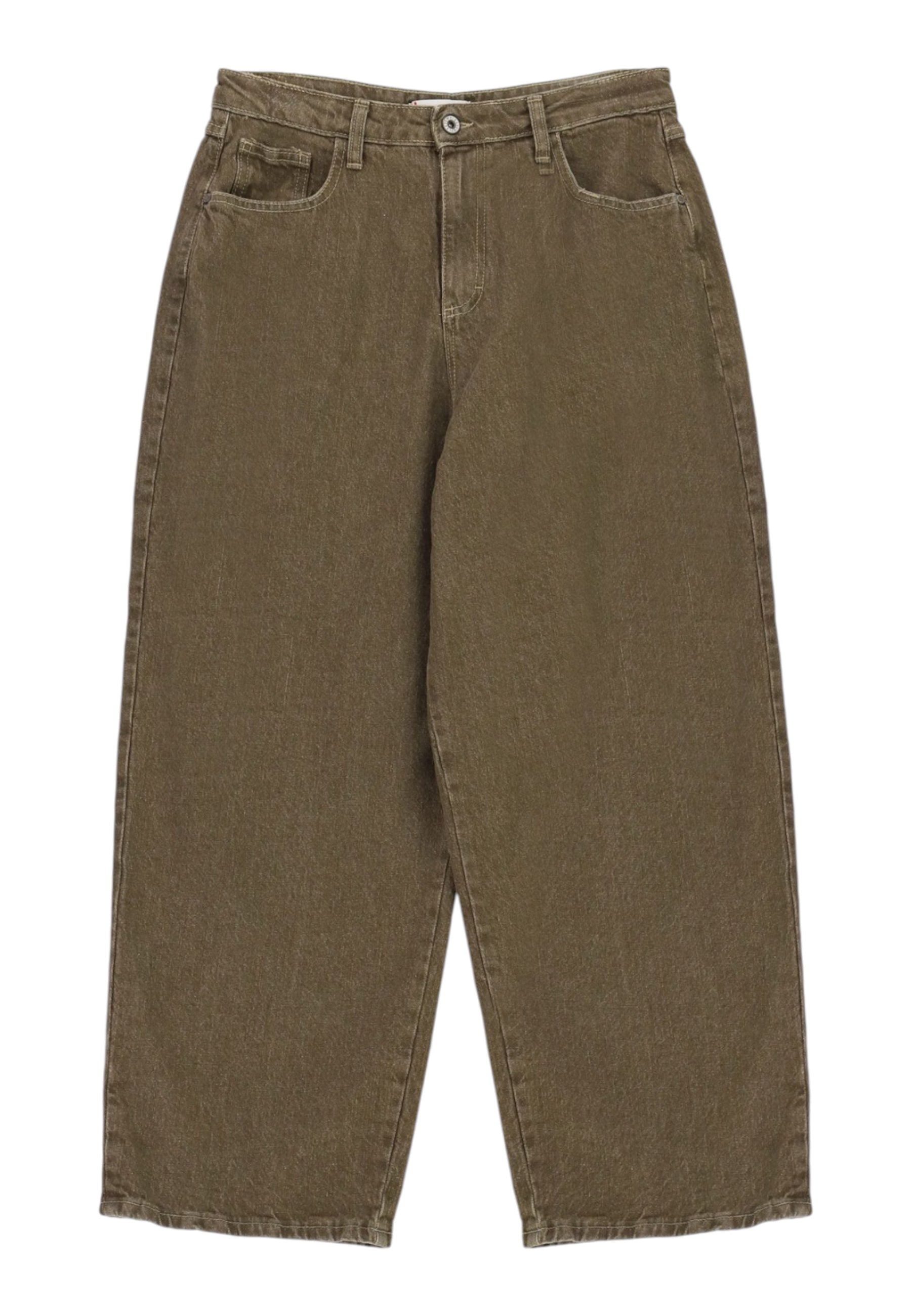 Jeans tapered cropped con piega Donna Verde PLEASE