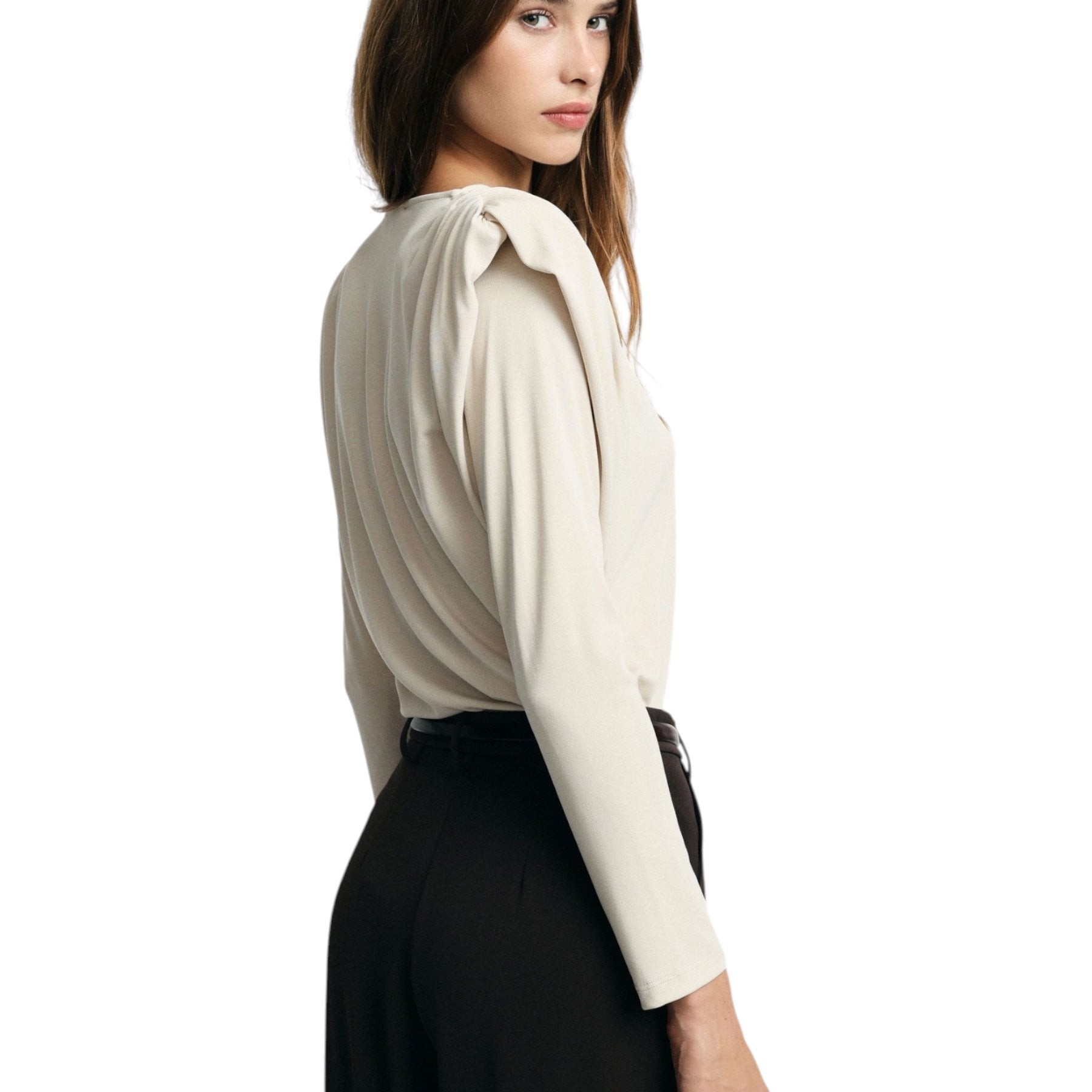 Maglione con spalle strutturate donna avorio please - maglie