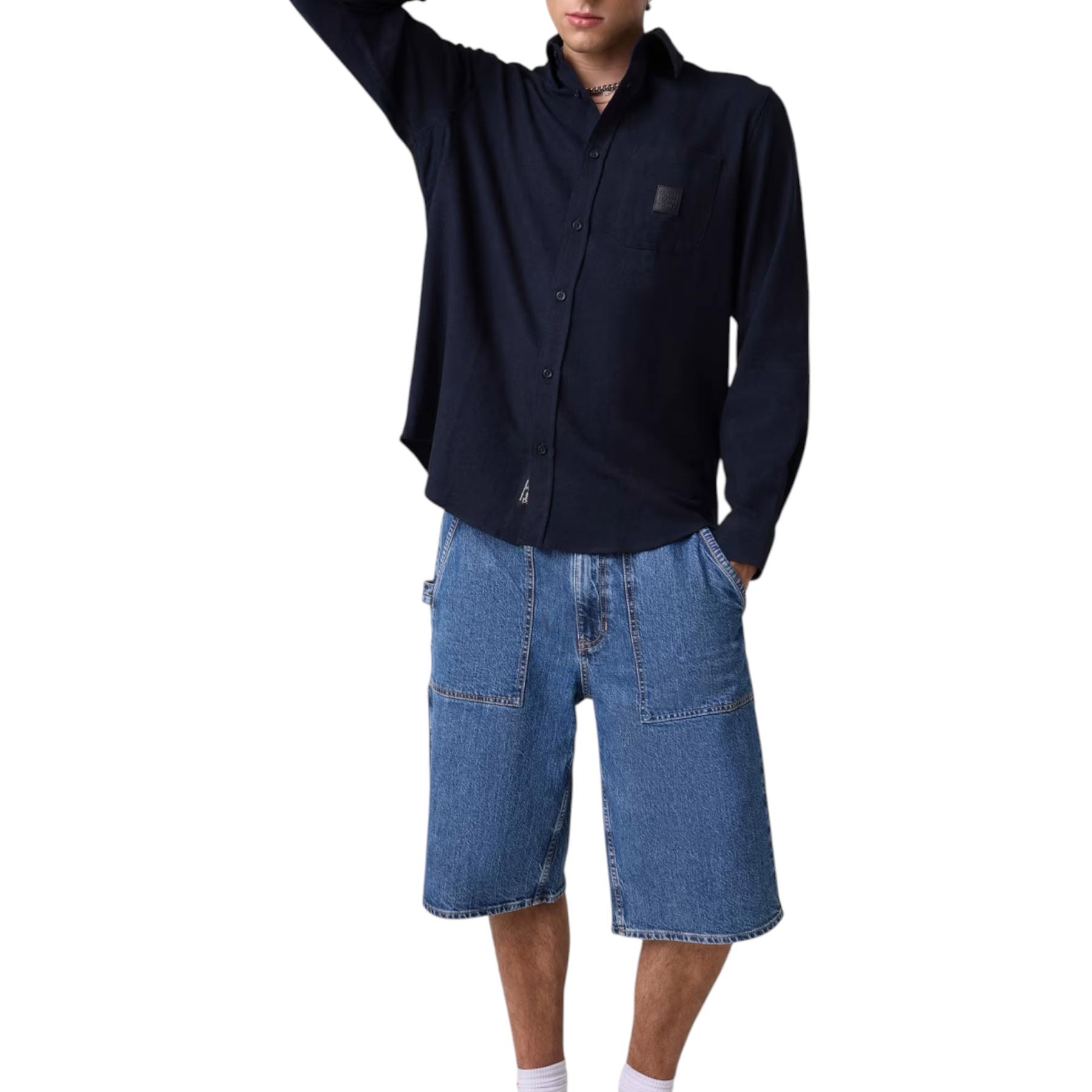 Camicia in flanella uomo blu guess - camicie