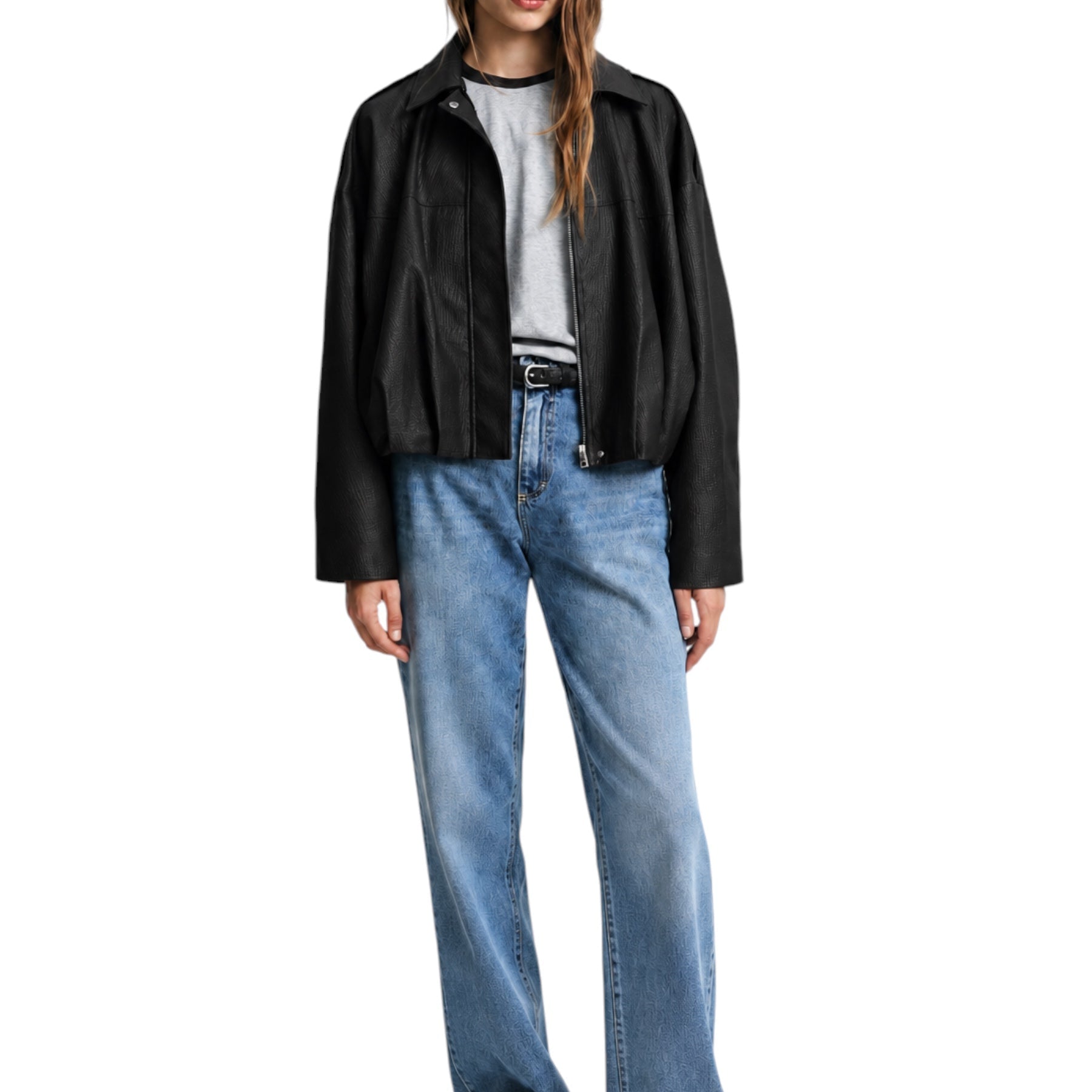 Giacca in ecopelle corta donna nero please - giacche