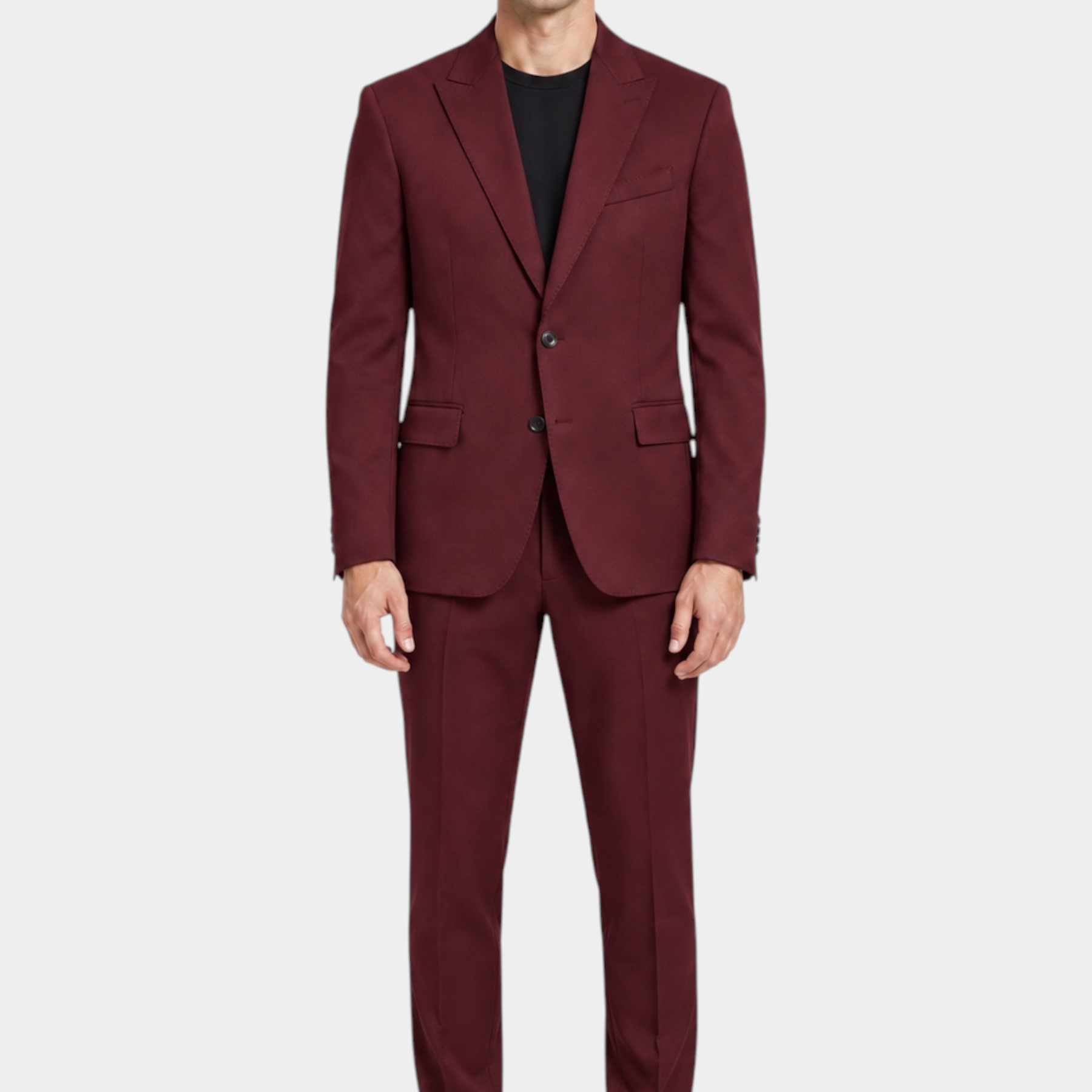 Abito monopetto Follower SRL color bordeaux in misto poliestere e viscosa indossato da un modello