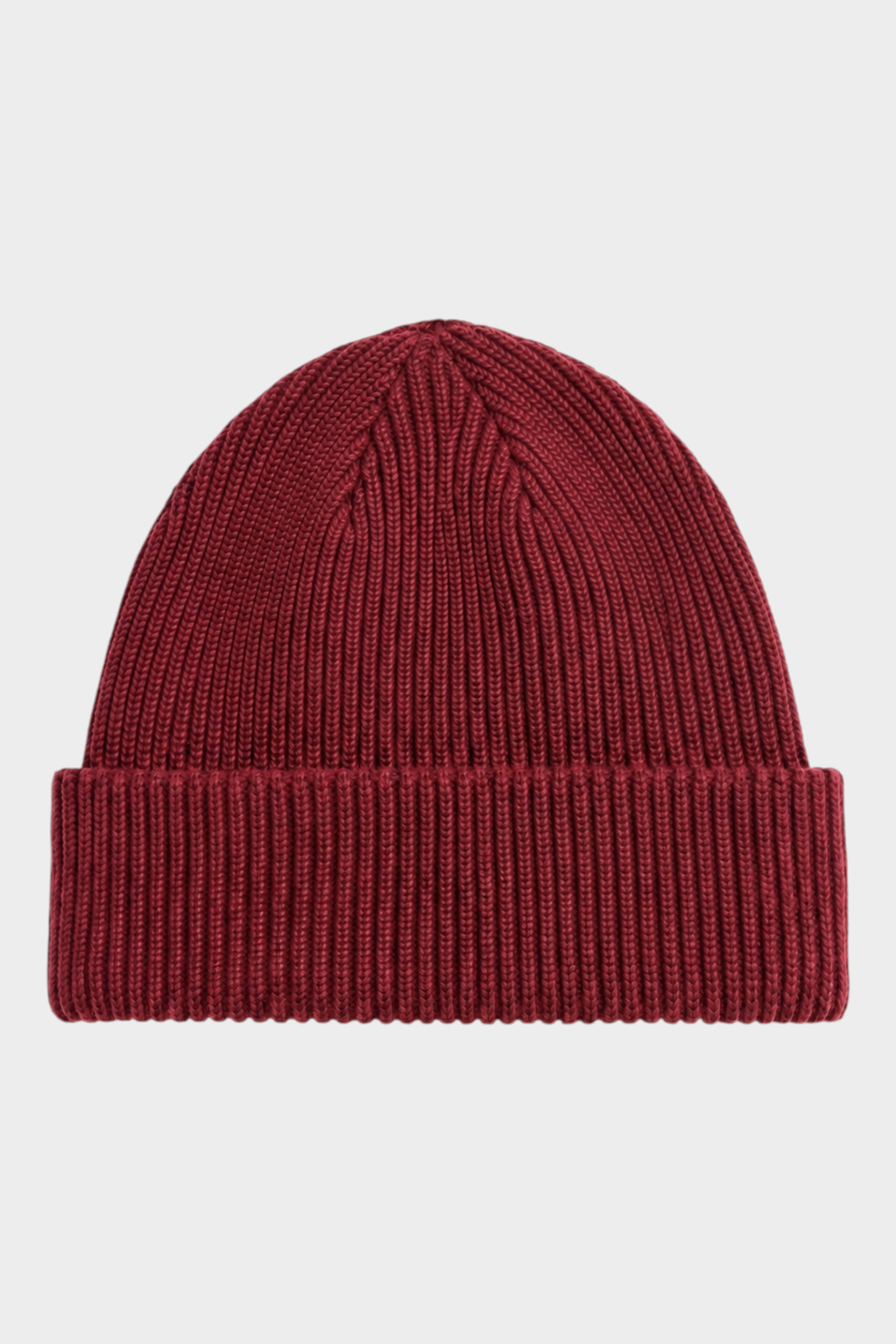 Berretto unisex Follower SRL Salty Lined di colore bordeaux in maglia a coste con risvolto