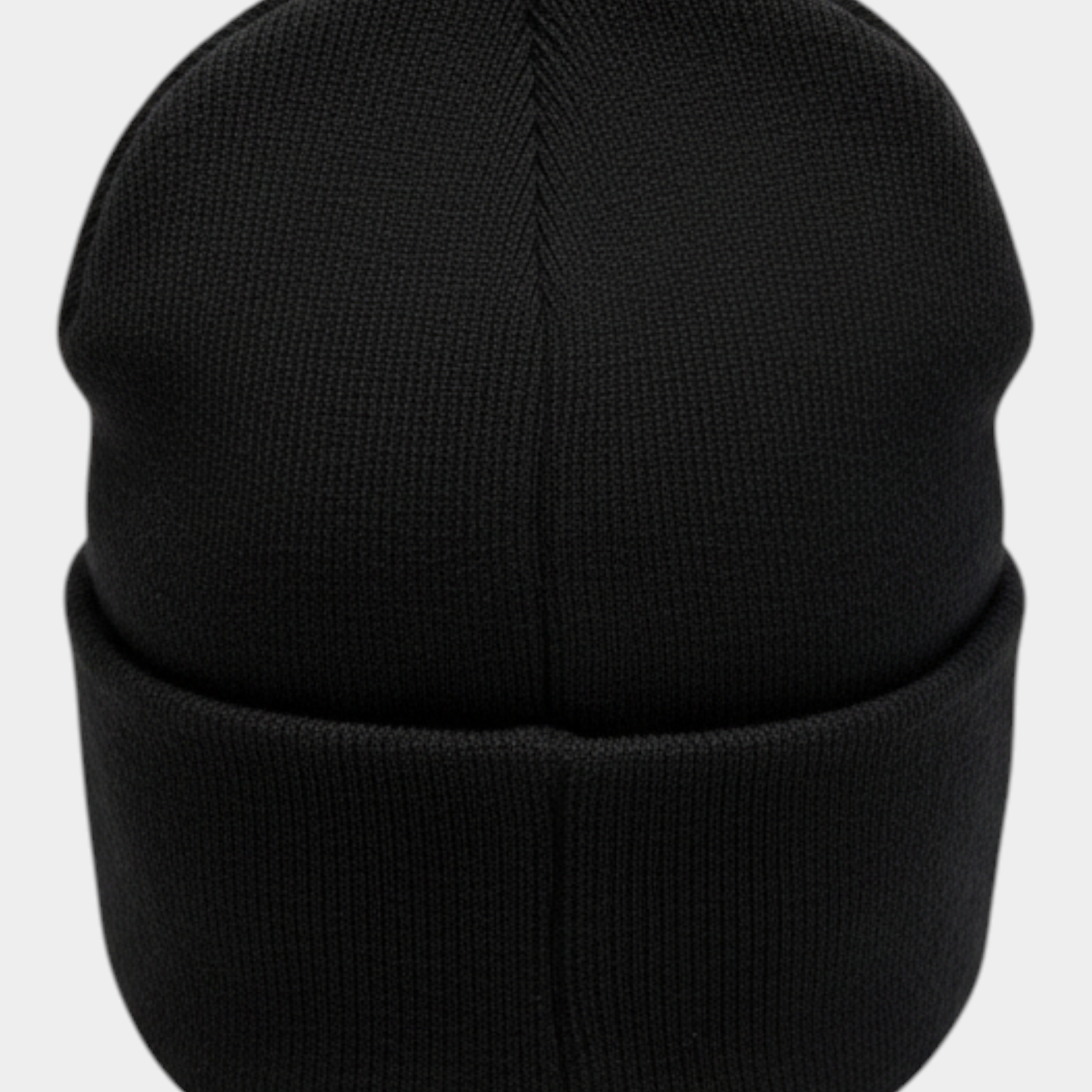 Berretto a cuffia unisex nero Follower SRL in maglia con risvolto, design minimalista e versatile