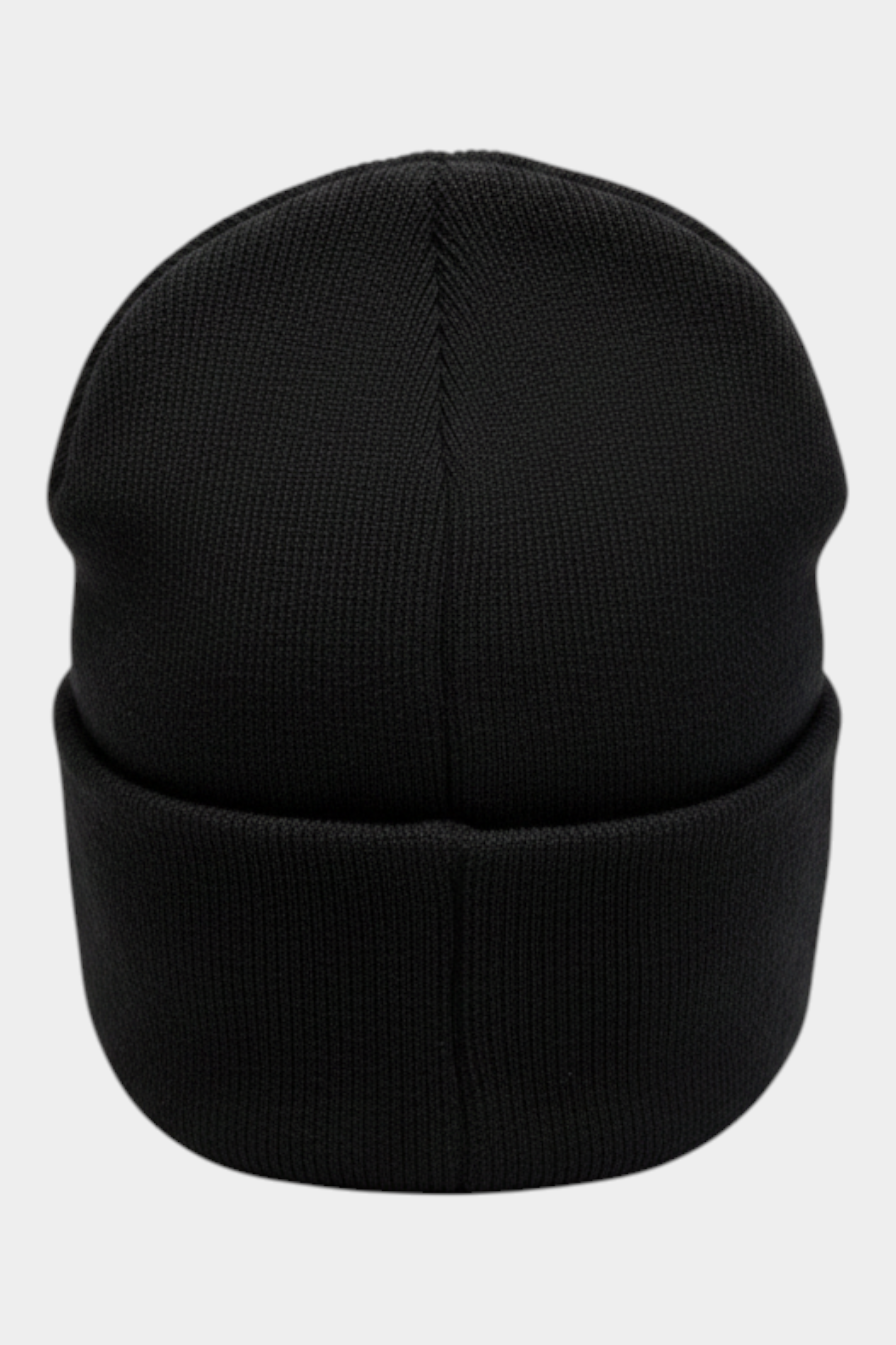 Berretto a cuffia unisex nero Follower SRL in maglia con risvolto, design minimalista e versatile