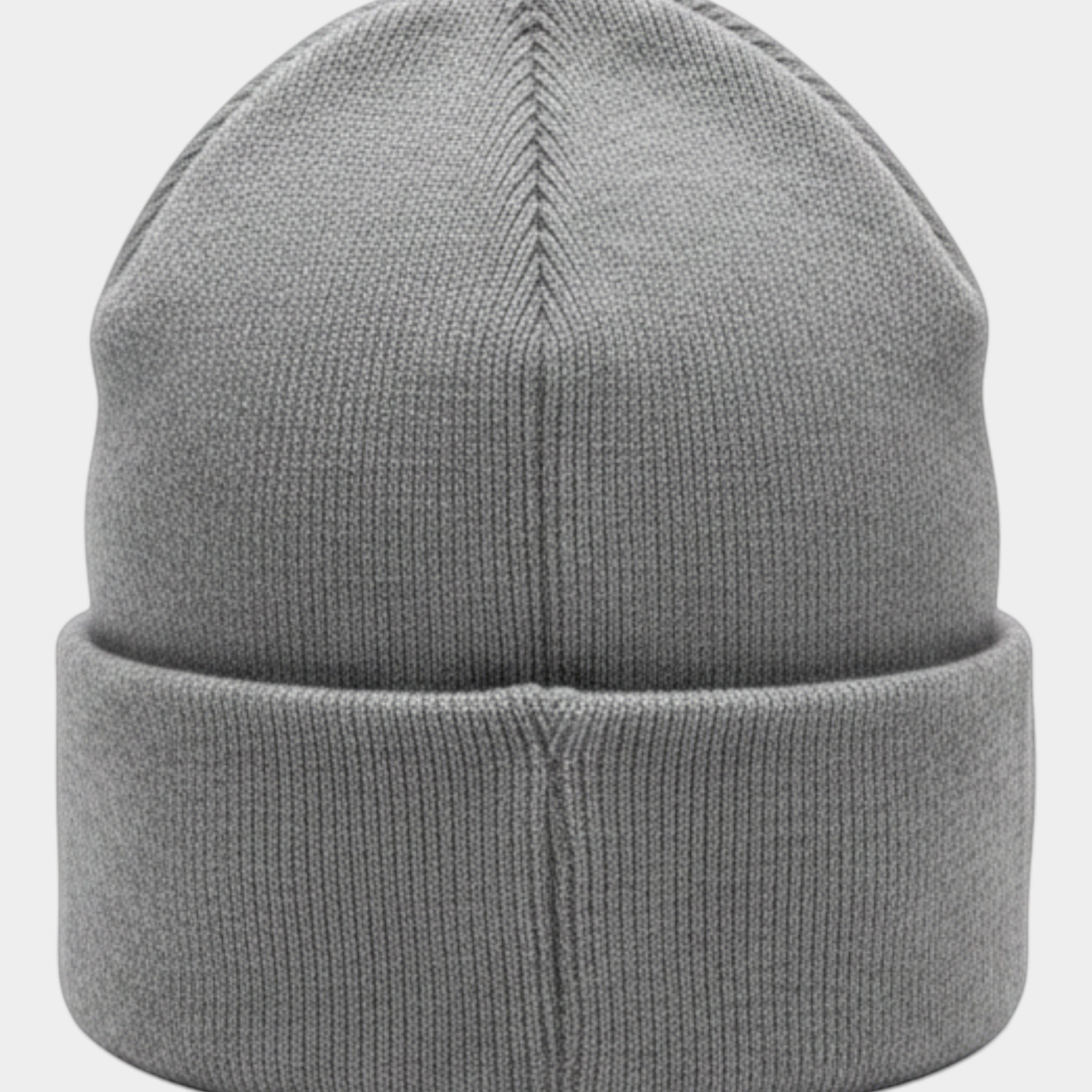 Berretto Follower SRL grigio in misto lana e cashmere con lavorazione a coste e risvolto, stile classico invernale