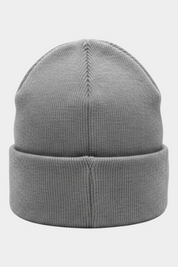 Berretto Follower SRL grigio in misto lana e cashmere con lavorazione a coste e risvolto, stile classico invernale