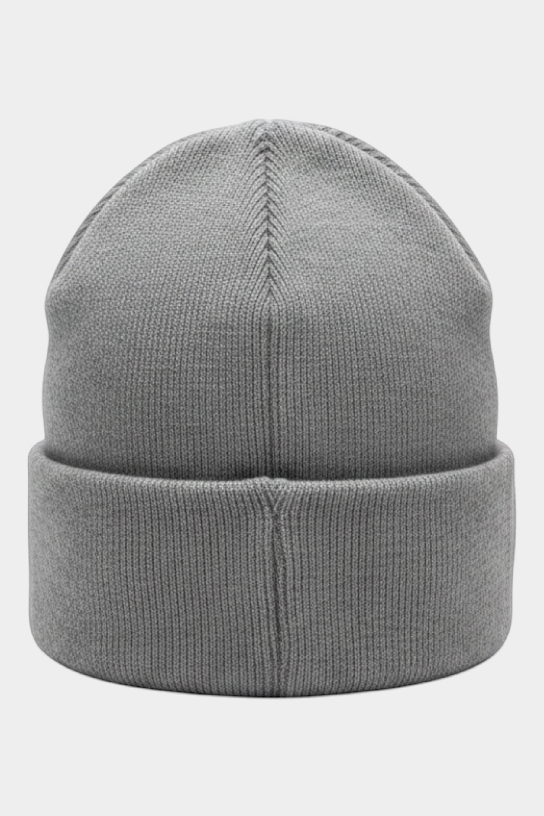 Berretto Follower SRL grigio in misto lana e cashmere con lavorazione a coste e risvolto, stile classico invernale
