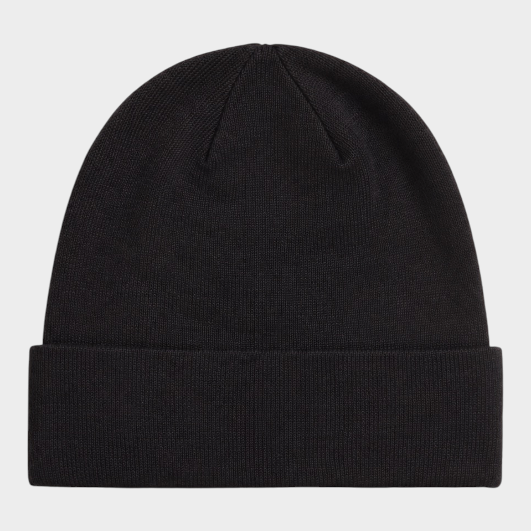 Berretto unisex nero Dock Worker di Follower SRL in maglia a coste con risvolto, stile minimalista