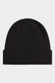 Berretto unisex nero Dock Worker di Follower SRL in maglia a coste con risvolto, stile minimalista