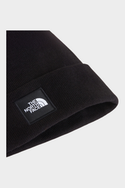 Berretto nero unisex Dock Worker di Follower SRL con logo The North Face cucito sul risvolto in maglia