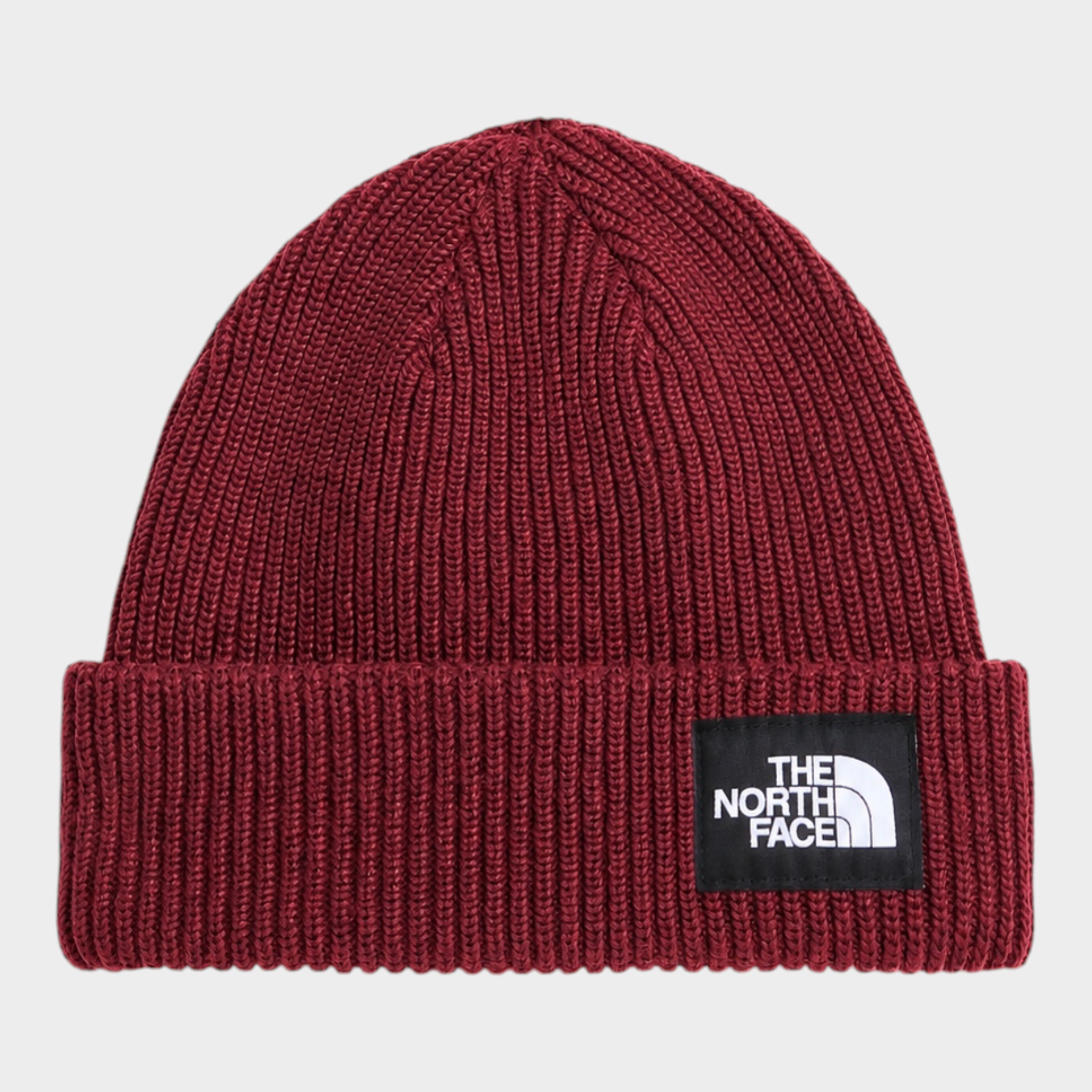 Berretto Follower SRL The North Face Salty Lined color bordeaux a coste con risvolto e logo frontale