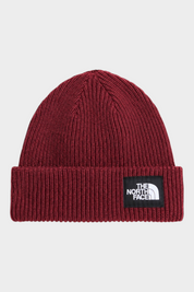 Berretto Follower SRL The North Face Salty Lined color bordeaux a coste con risvolto e logo frontale