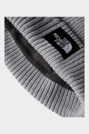 Berretto Follower SRL The North Face Salty Lined in maglia a coste grigia con etichetta logo nera