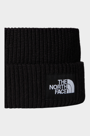 Berretto unisex Follower SRL The North Face Salty Lined nero in maglia a coste con logo bianco frontale