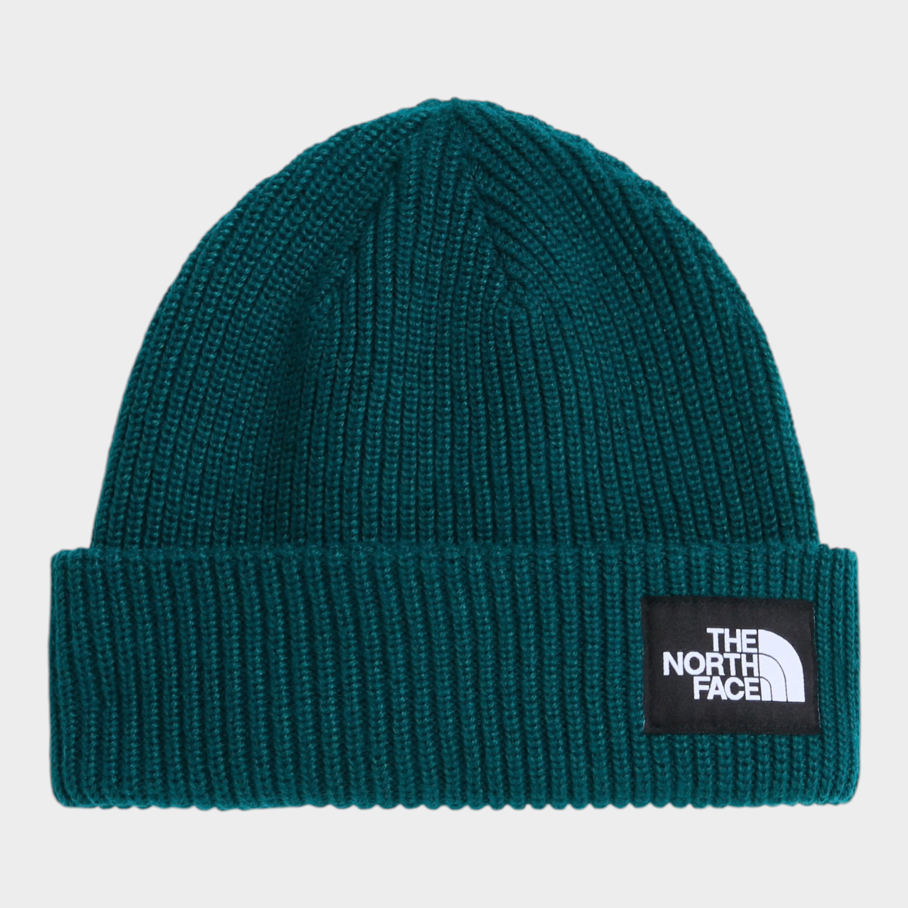 Berretto unisex Follower SRL The North Face Salty Lined in maglia a coste color verde petrolio con logo frontale