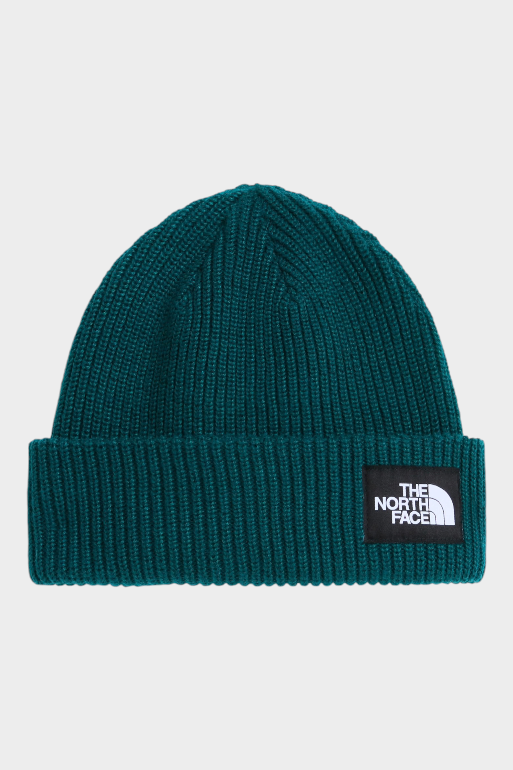 Berretto unisex Follower SRL The North Face Salty Lined in maglia a coste color verde petrolio con logo frontale