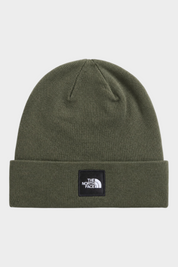 Berretto unisex Follower SRL The North Face Dock Worker in maglia verde oliva con risvolto e logo frontale