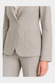 Blazer Follower SRL beige da donna con due bottoni, tasche applicate e dettaglio metallico elegante