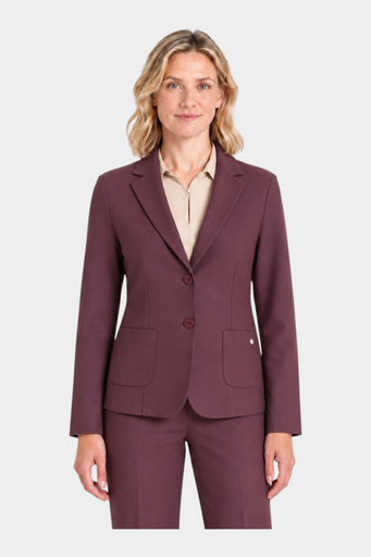 Blazer donna bordeaux a due bottoni Ragno di Follower SRL con tasche applicate e taglio sartoriale elegante