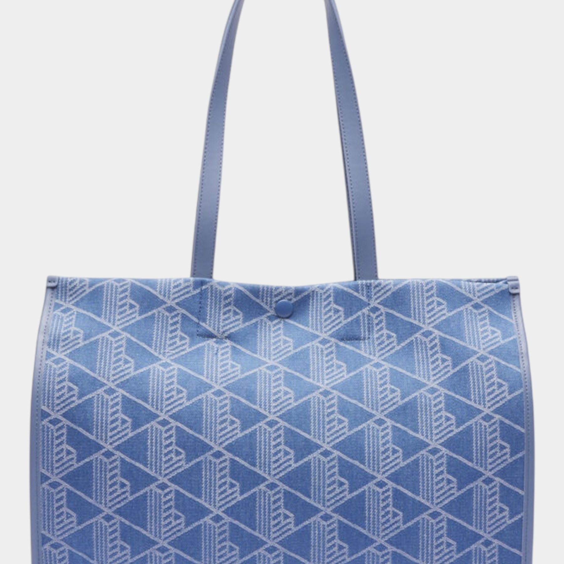Borsa tote grande Follower SRL in tessuto jacquard blu con stampa geometrica Heritage e manici coordinati