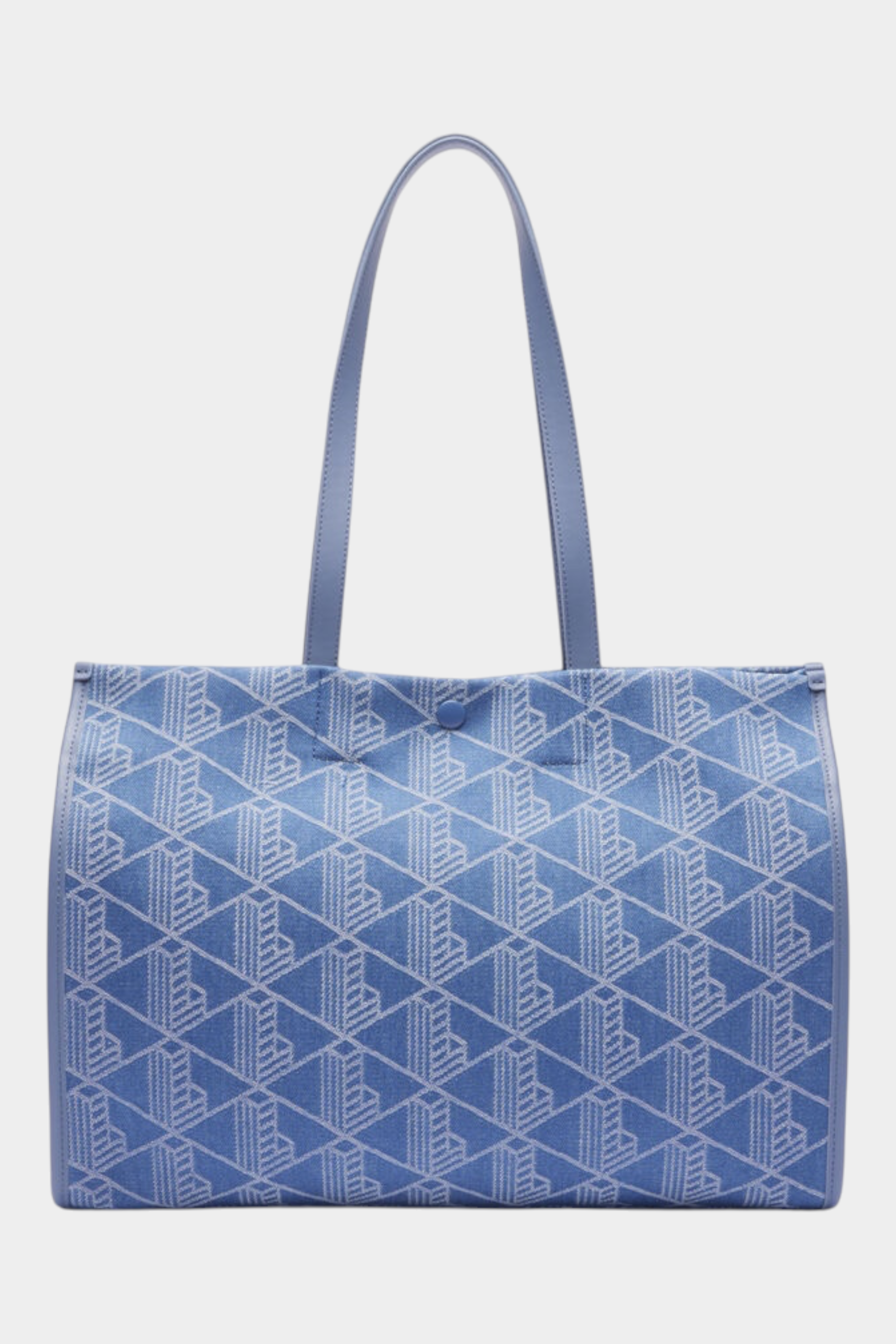 Borsa tote grande Follower SRL in tessuto jacquard blu con stampa geometrica Heritage e manici coordinati