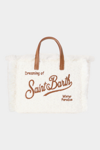 Borsa mini vanity in tweed con ricamo logo Donna Avorio MC2 SAINT BARTH - UNICA
