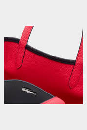Borsa da viaggio reversibile verticale Anna Donna Follower SRL in pelle martellata rossa e interno nero con logo