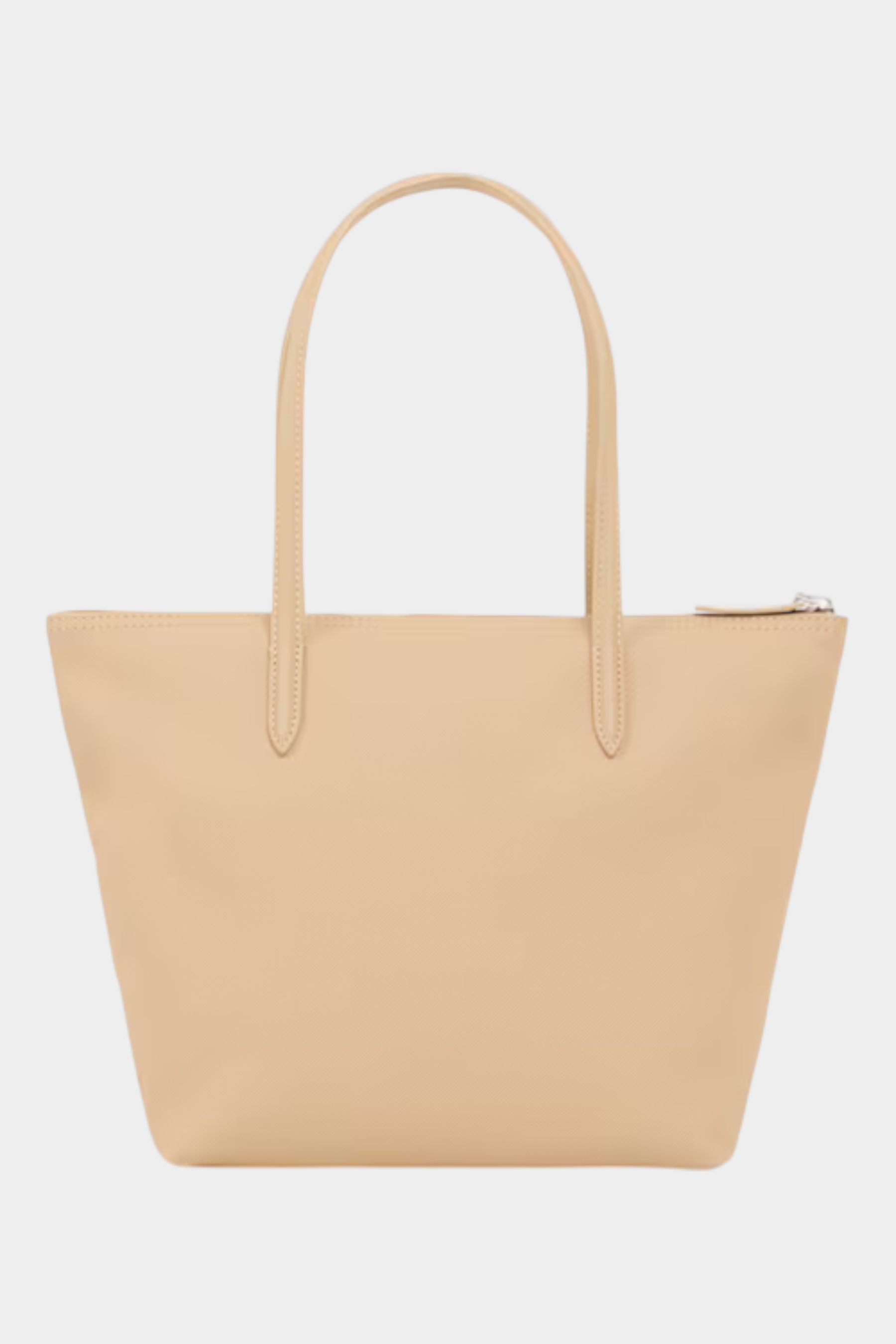 Borsa shopping piccola LACOSTE L.12.12 Concept beige in tela con manici sottili e chiusura a zip, Follower SRL