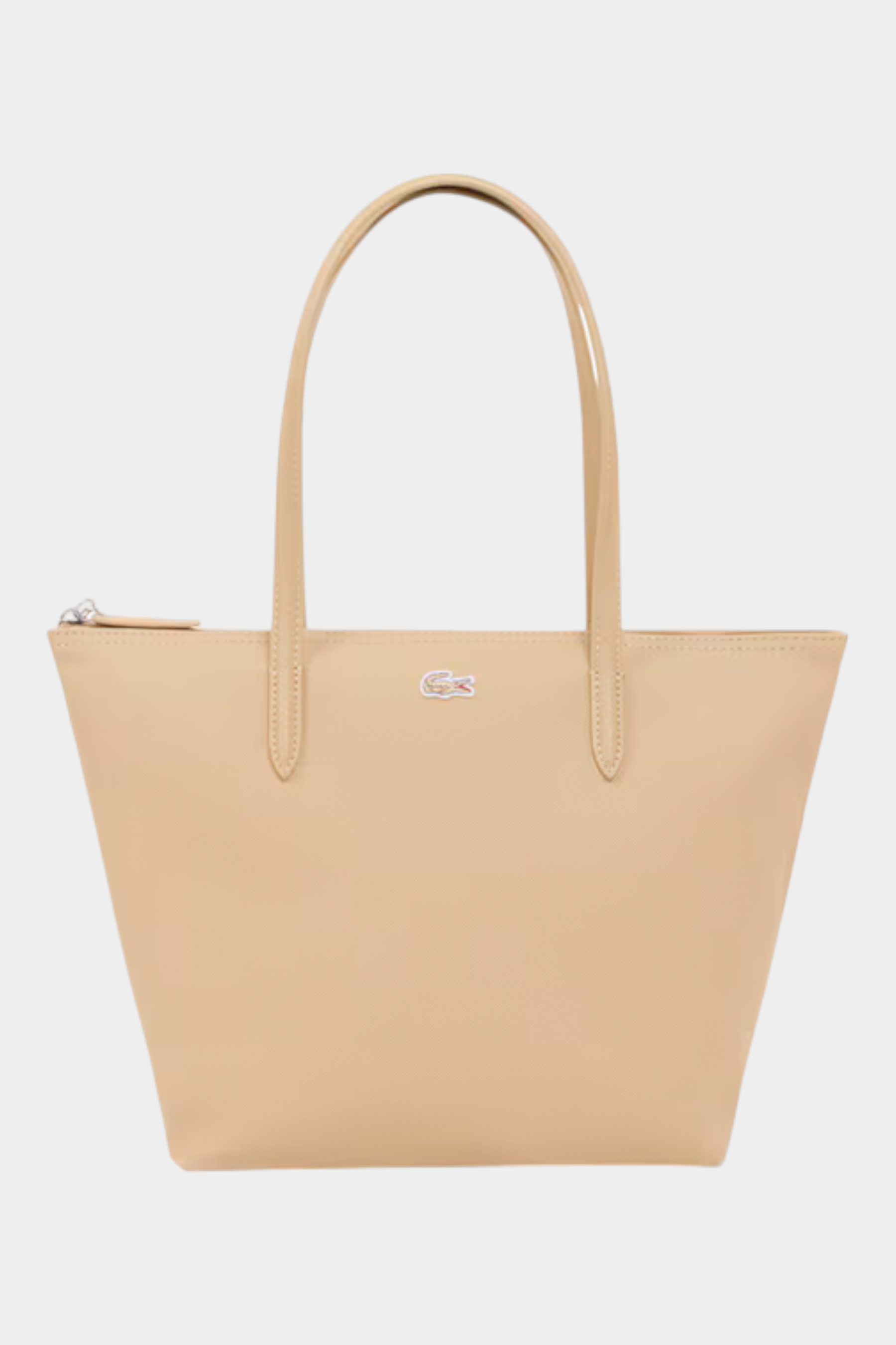 Borsa shopping piccola Follower SRL Lacoste L.12.12 Concept in PVC beige con logo del coccodrillo e chiusura a zip