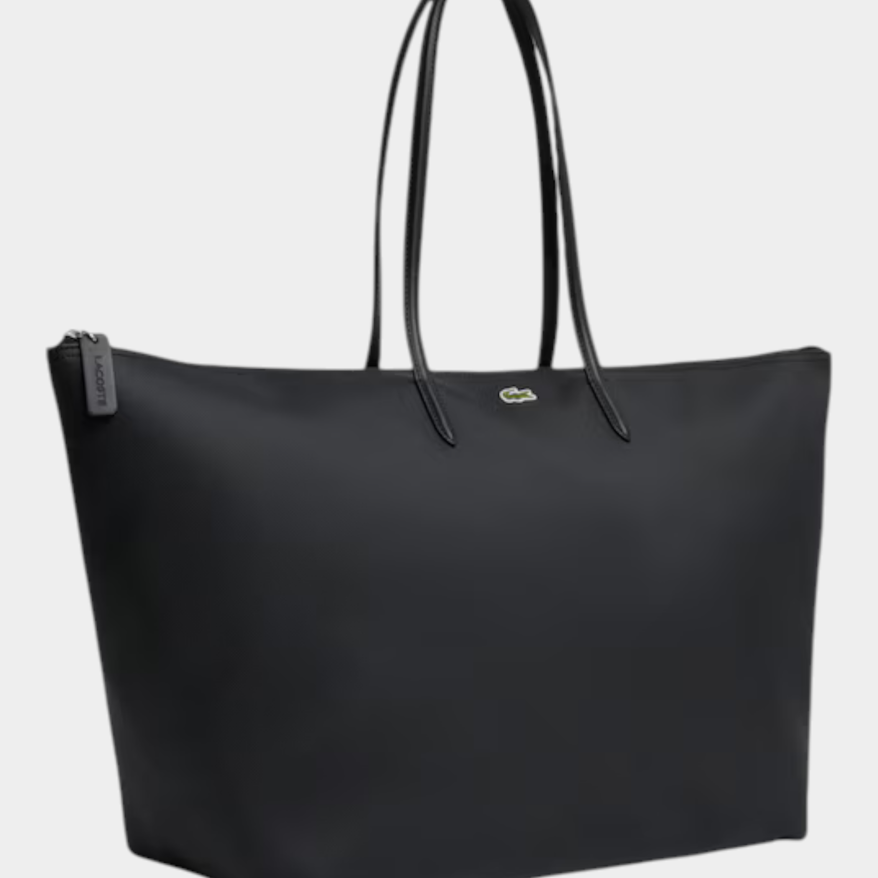Borsa shopping XXL Follower SRL modello Lacoste L.12.12 Concept in nylon nero con logo a coccodrillo