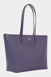 Borsa shopping grande Lacoste L.12.12 Concept di Follower SRL in colore viola con logo iconico e chiusura a zip