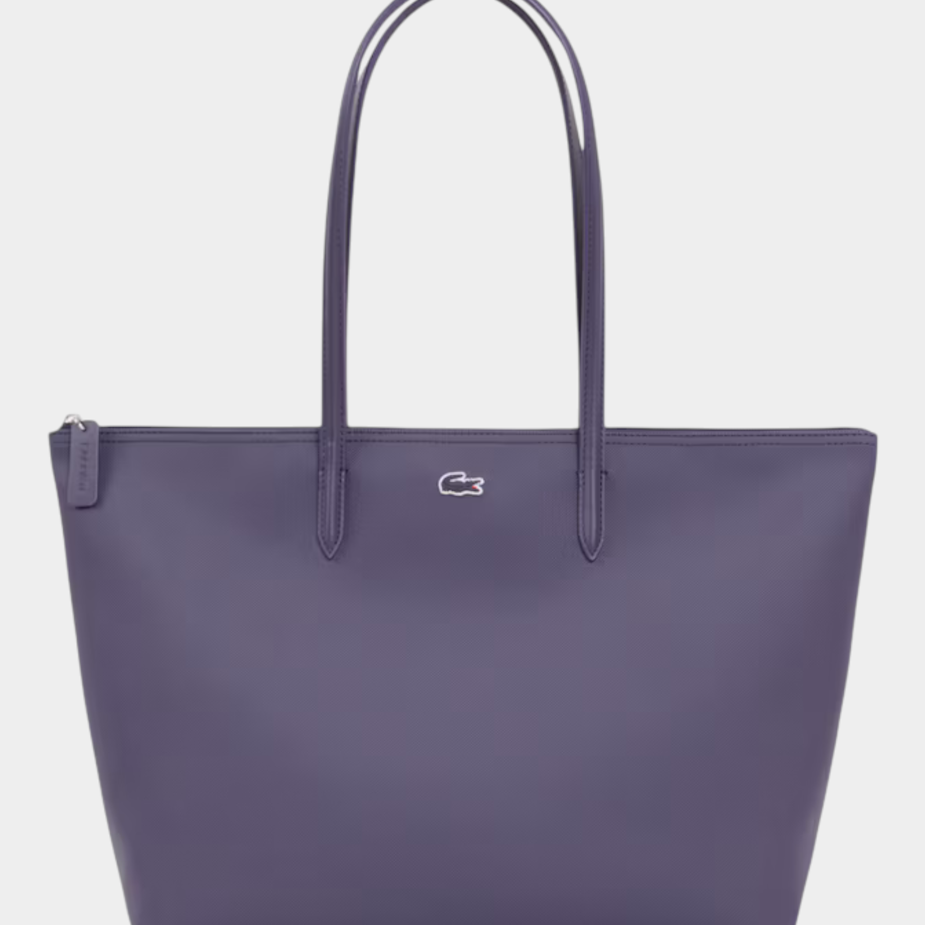 Shopping bag grande Lacoste L.12.12 Concept di Follower SRL in colore viola con logo iconico e manici sottili