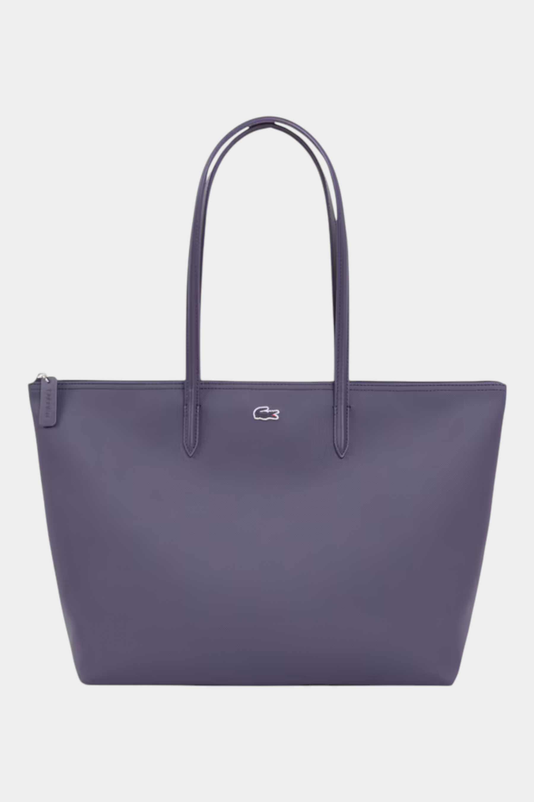 Shopping bag grande Lacoste L.12.12 Concept di Follower SRL in colore viola con logo iconico e manici sottili
