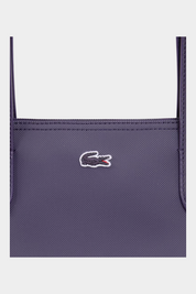 Borsa shopping grande Follower SRL LACOSTE L.12.12 Concept in tessuto viola con logo coccodrillo ricamato