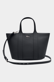 Borsa tote nera Follower SRL Lacoste con tracolla regolabile e logo in metallo argentato