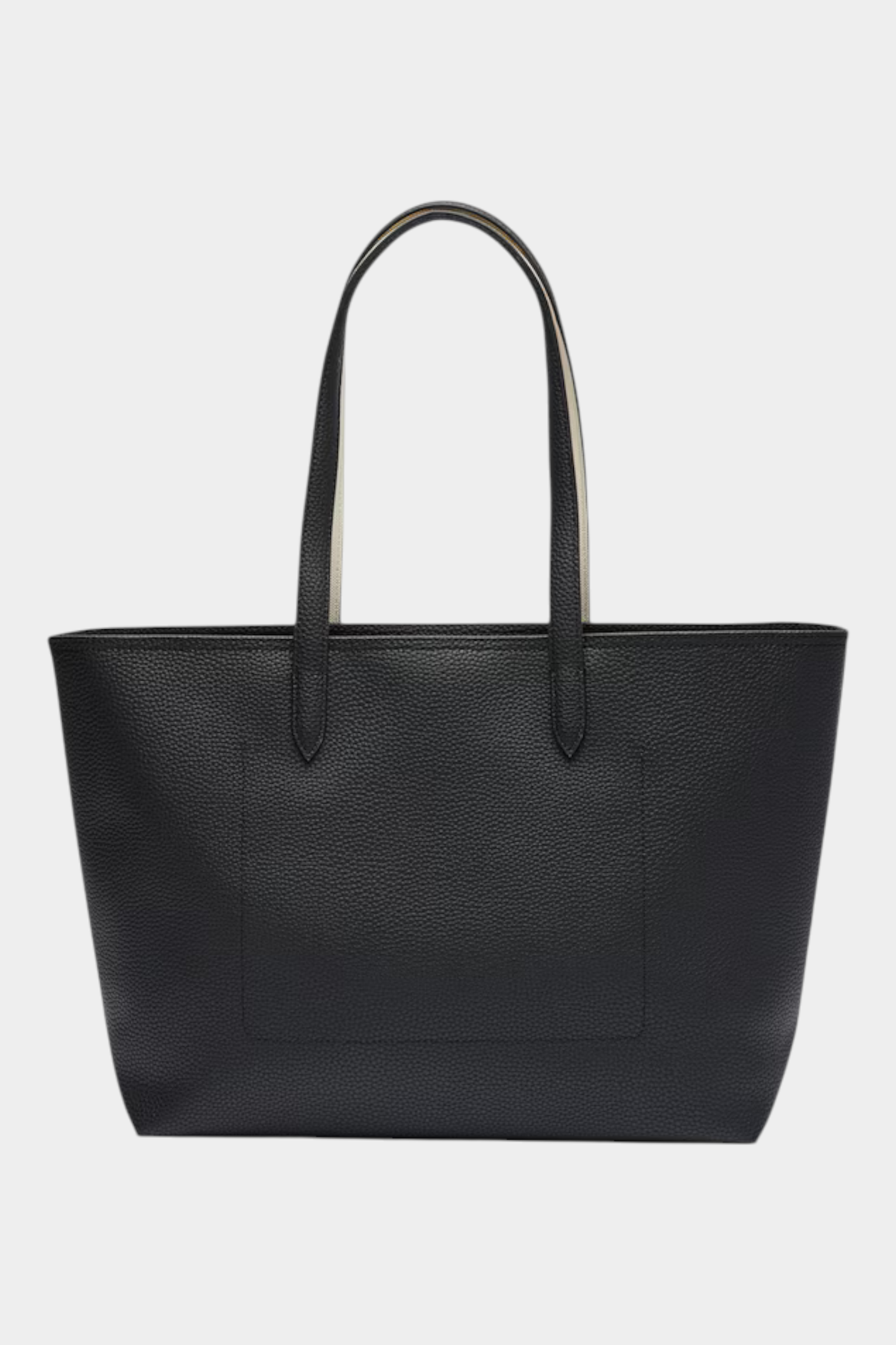 Borsa tote nera Anna di Follower SRL con chiusura a zip e texture in pelle granulata, design elegante e spazioso