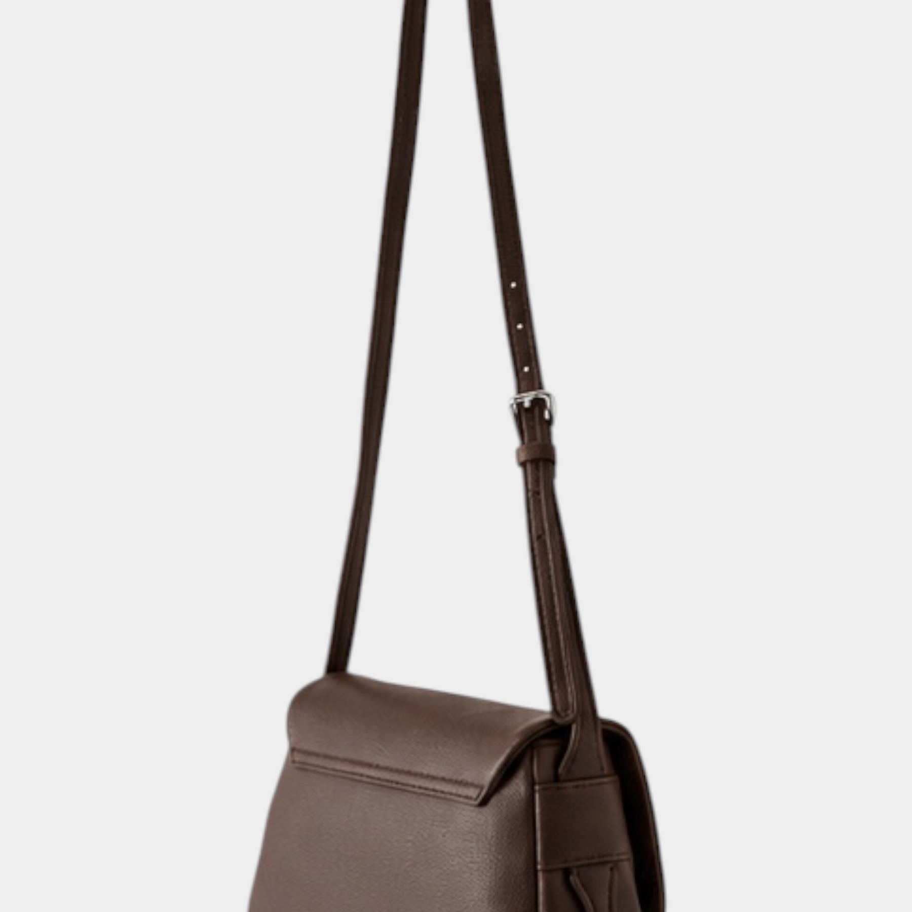 Borsa a tracolla Follower SRL marrone con patta e tracolla regolabile in materiale sintetico testurizzato
