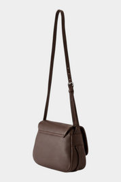 Borsa a tracolla Follower SRL marrone con patta e tracolla regolabile in materiale sintetico testurizzato