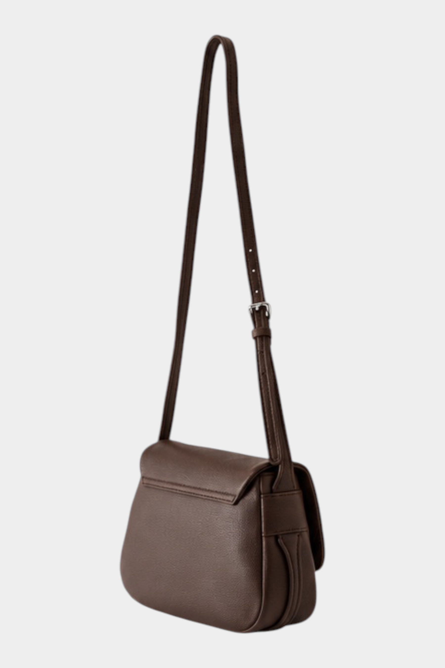 Borsa a tracolla Follower SRL marrone con patta e tracolla regolabile in materiale sintetico testurizzato