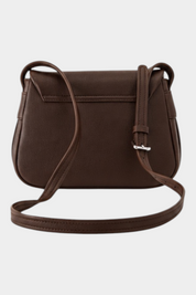 Borsa a tracolla marrone Follower SRL con patta e cinturino regolabile in pelle sintetica testurizzata