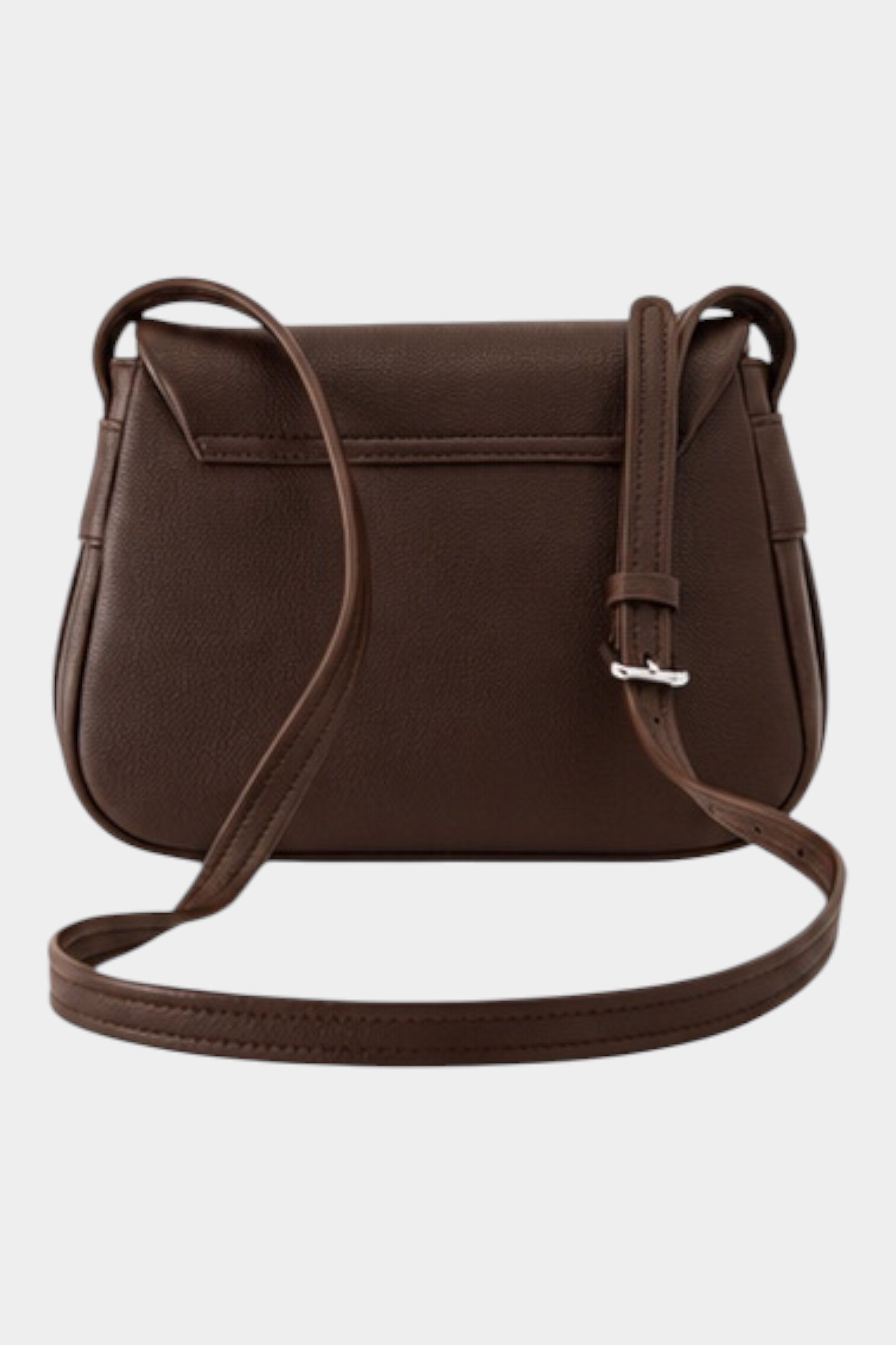 Borsa a tracolla marrone Follower SRL con patta e cinturino regolabile in pelle sintetica testurizzata