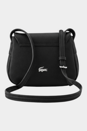 Borsa a tracolla Follower SRL LACOSTE nera con patta e logo coccodrillo in metallo