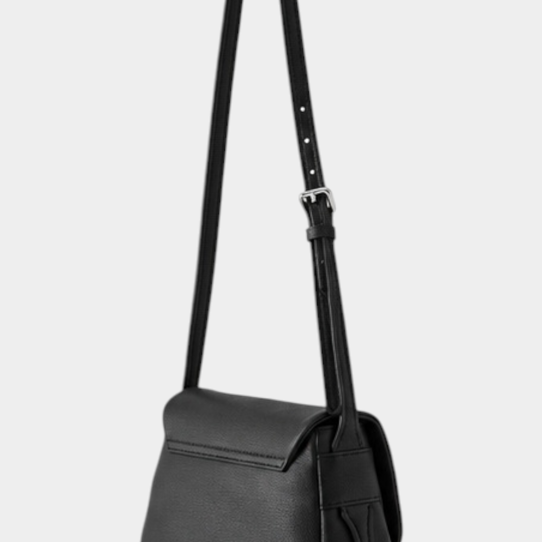 Borsa a tracolla nera Follower SRL con patta e tracolla regolabile in pelle sintetica
