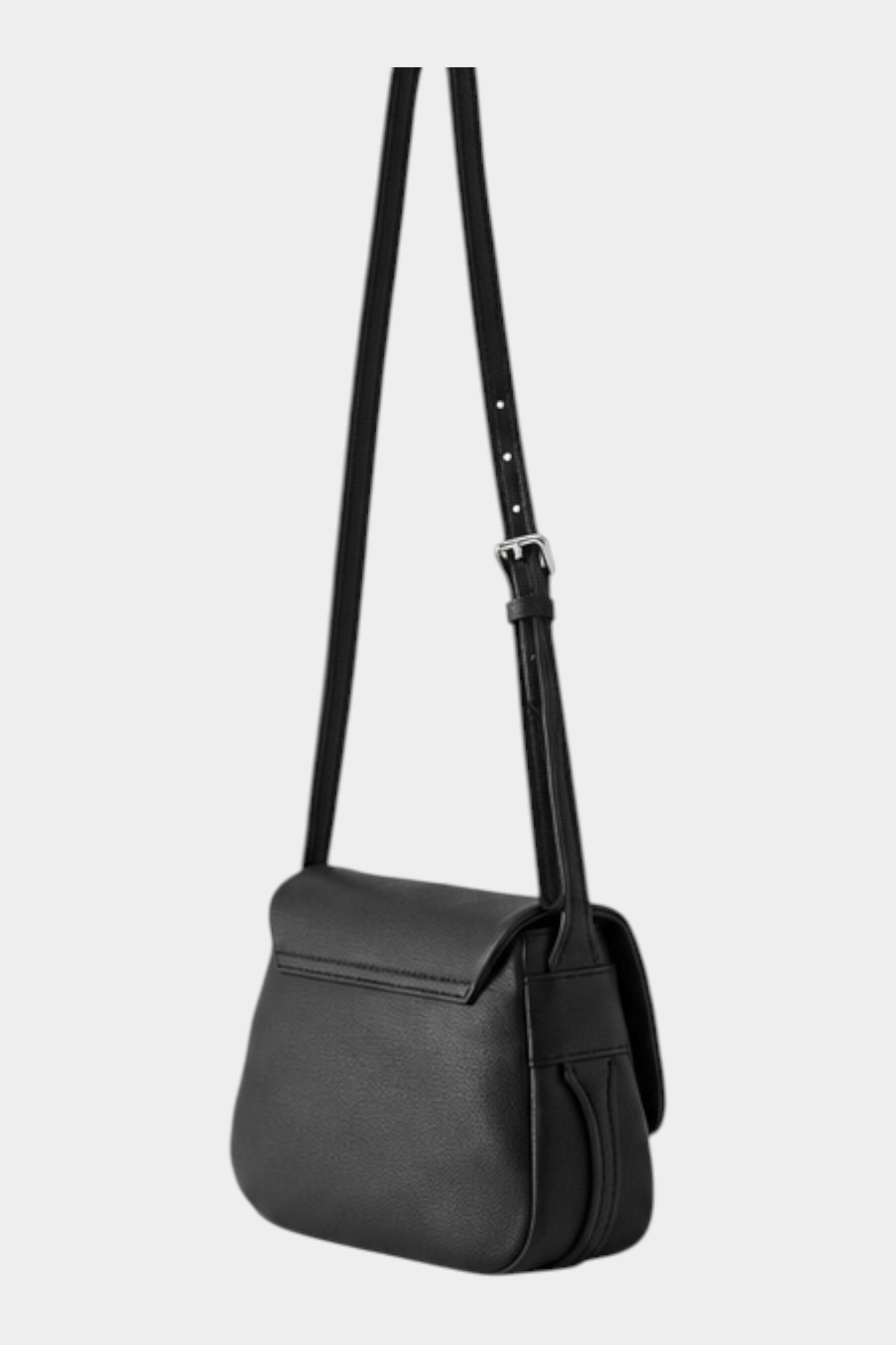 Borsa a tracolla nera Follower SRL con patta e tracolla regolabile in pelle sintetica