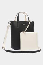 Borsa da viaggio verticale reversibile Follower SRL LACOSTE in nero e bianco con pochette rimovibile e tracolla