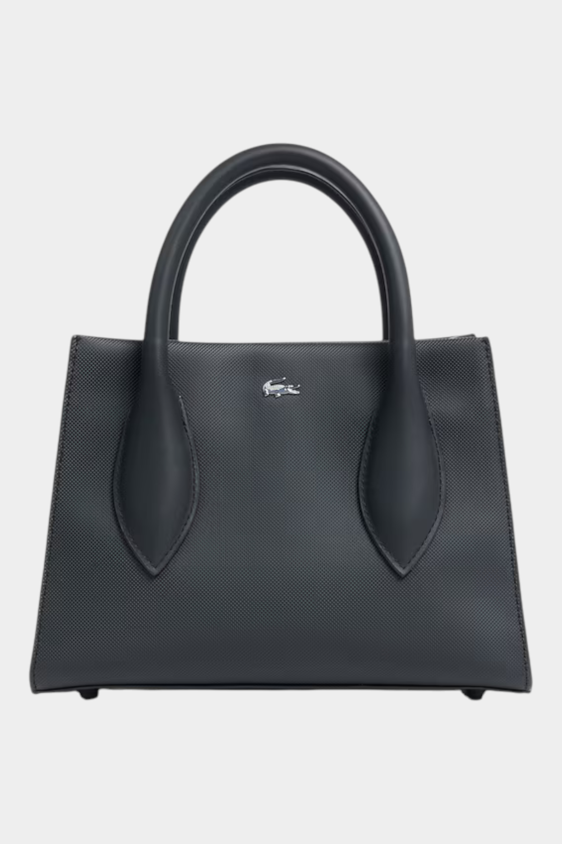 Borsetta a mano Follower SRL Lacoste Daily City nera in materiale testurizzato con logo metallico frontale