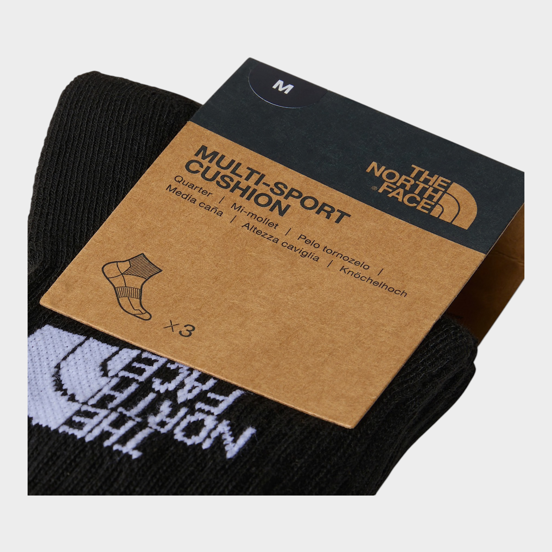 Calzini sportivi Follower SRL The North Face neri modello Multi Sport Cushion con logo bianco a contrasto